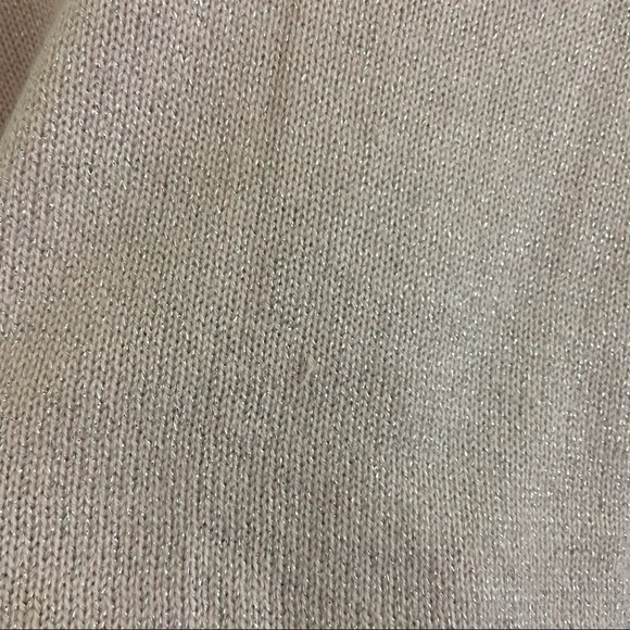 Tommy Hilfiger Lt Pink Metallic Lace Trim Sweater Sz L - Picture 8 of 12